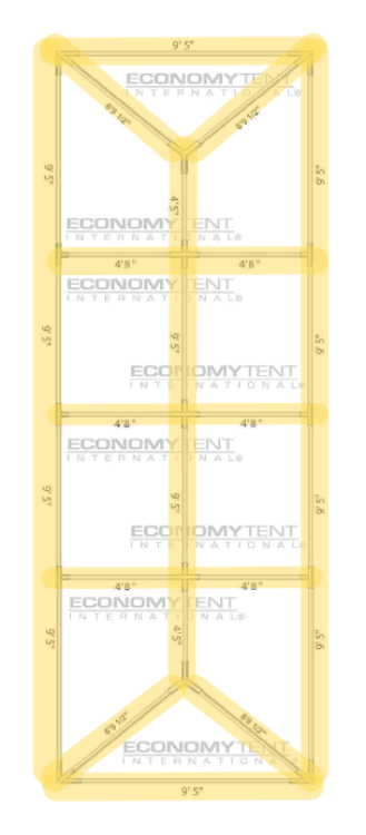 No Preference Bistro Full Lighting for 10x40 Tent