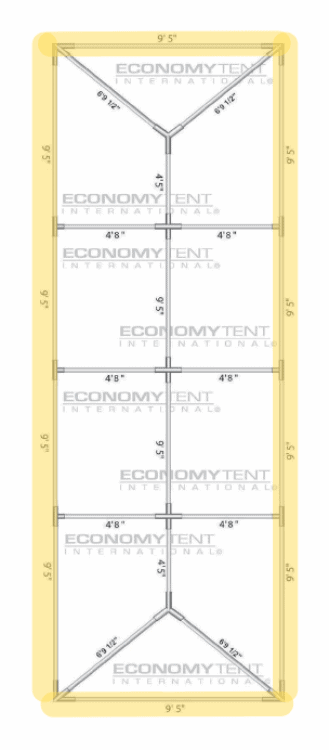 Black Bistro Perimeter Lighting for 10x40 Tent