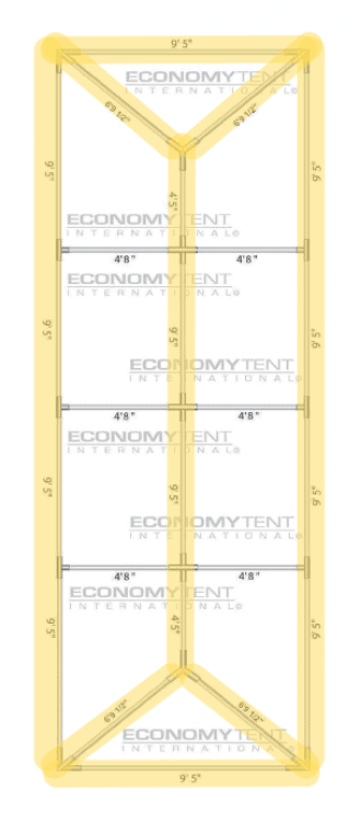 Black Bistro Perimeter+ Lighting for 10x40 Tent