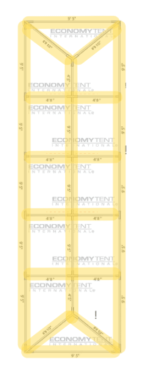 Color Changing Bistro Full Lighting for 10x50 Tent