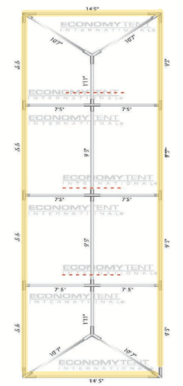 Color Changing Bistro Perimeter Lighting for 15x40 Tent