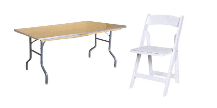 White Garden Chair & 6 ft Table Seating Package