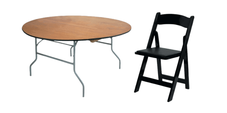 Black Garden Chair & 60 in Round Table Seating Package