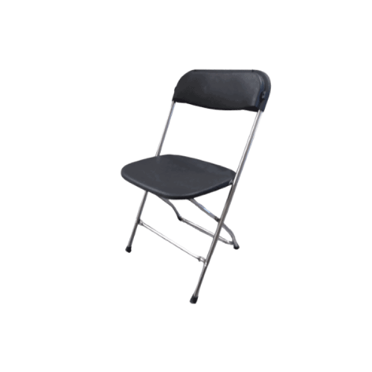 Standard Folding Chair Black on Chrome