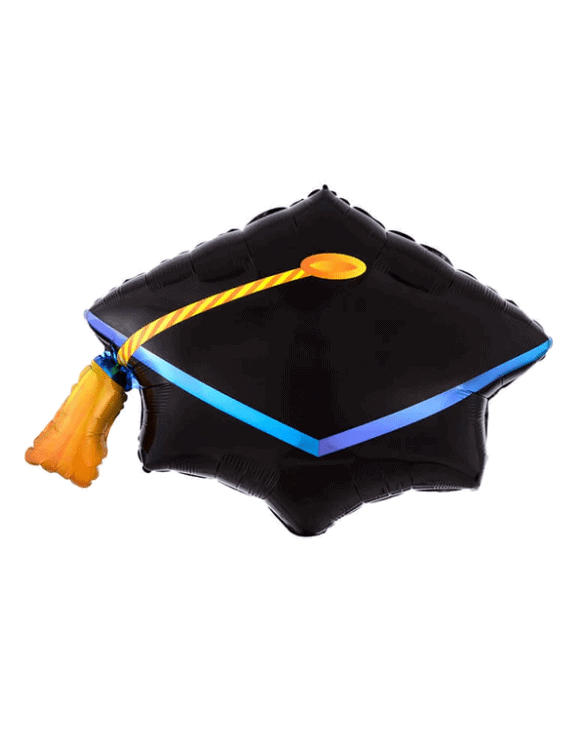 Black Graduation Cap Foil Mylar Balloon