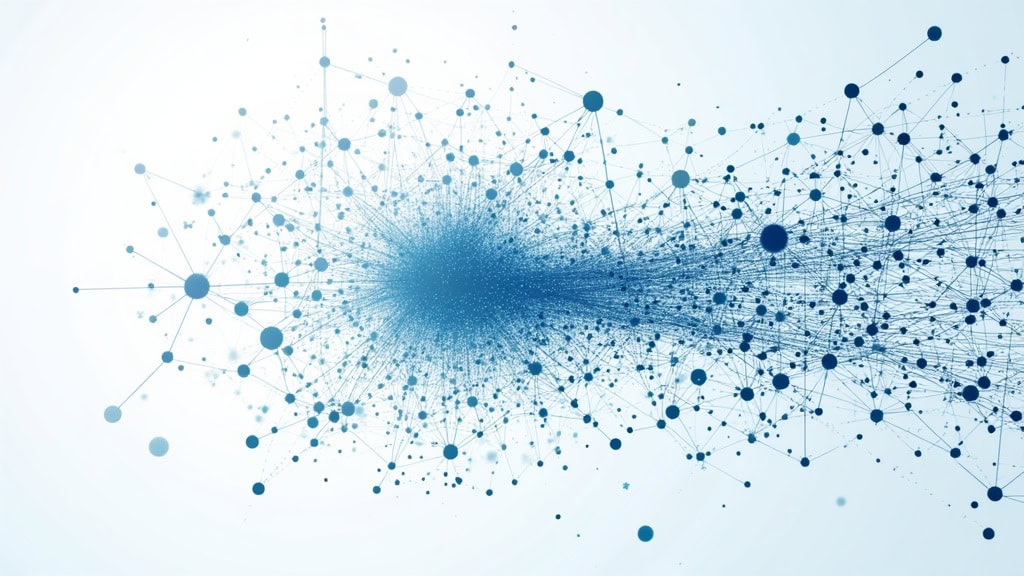 Abstrakte grafische Darstellung von Daten und Algorithmen, die Künstliche Intelligenz symbolisieren