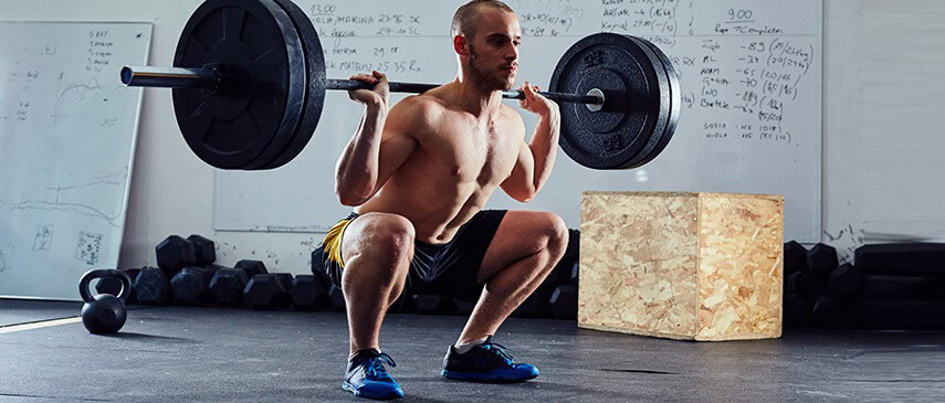 squatting athlete