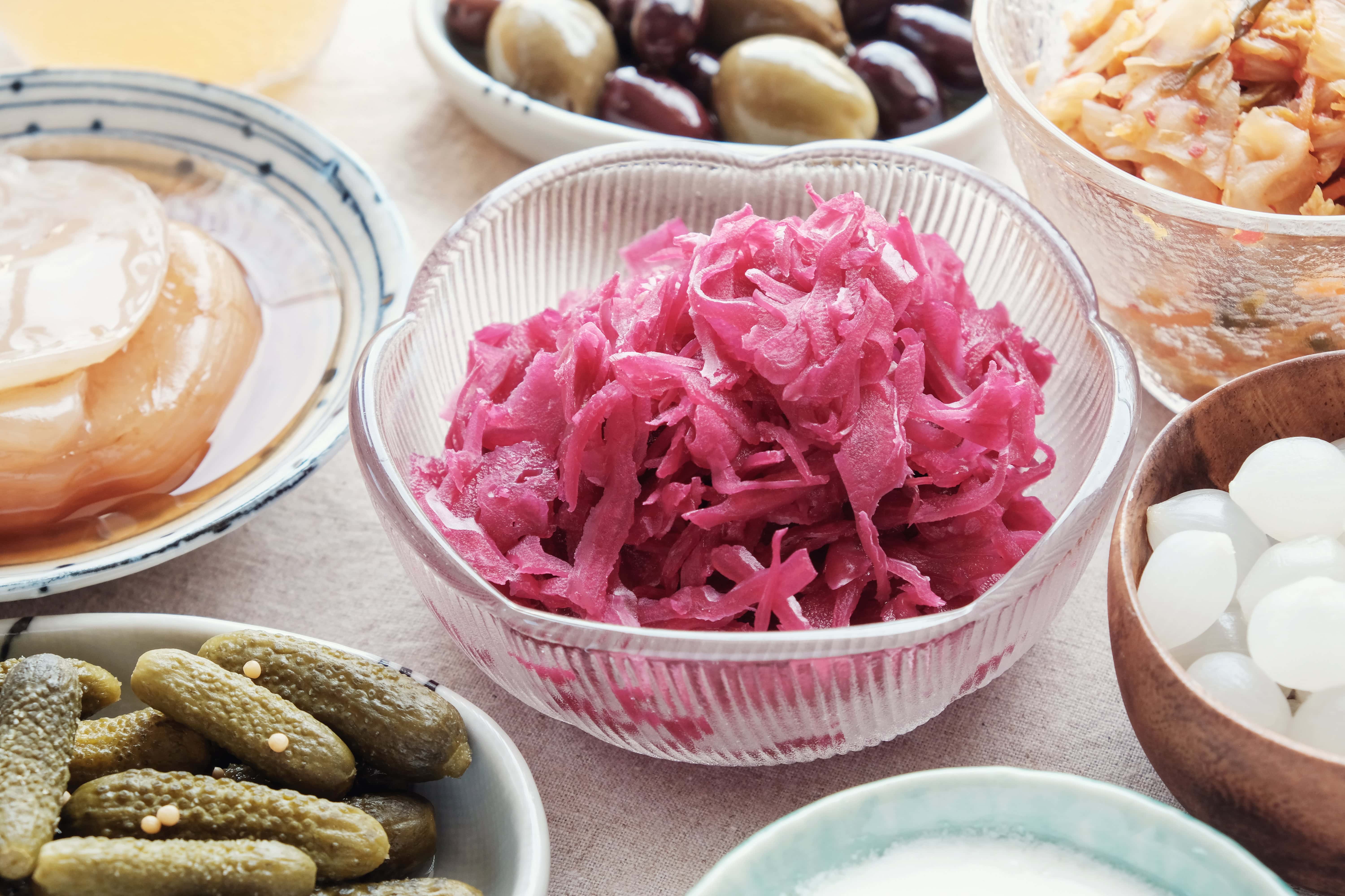 variety of fermented probiotic foods for gut health