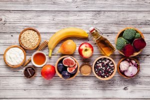 Products for healthy bowel. Natural food for gut.