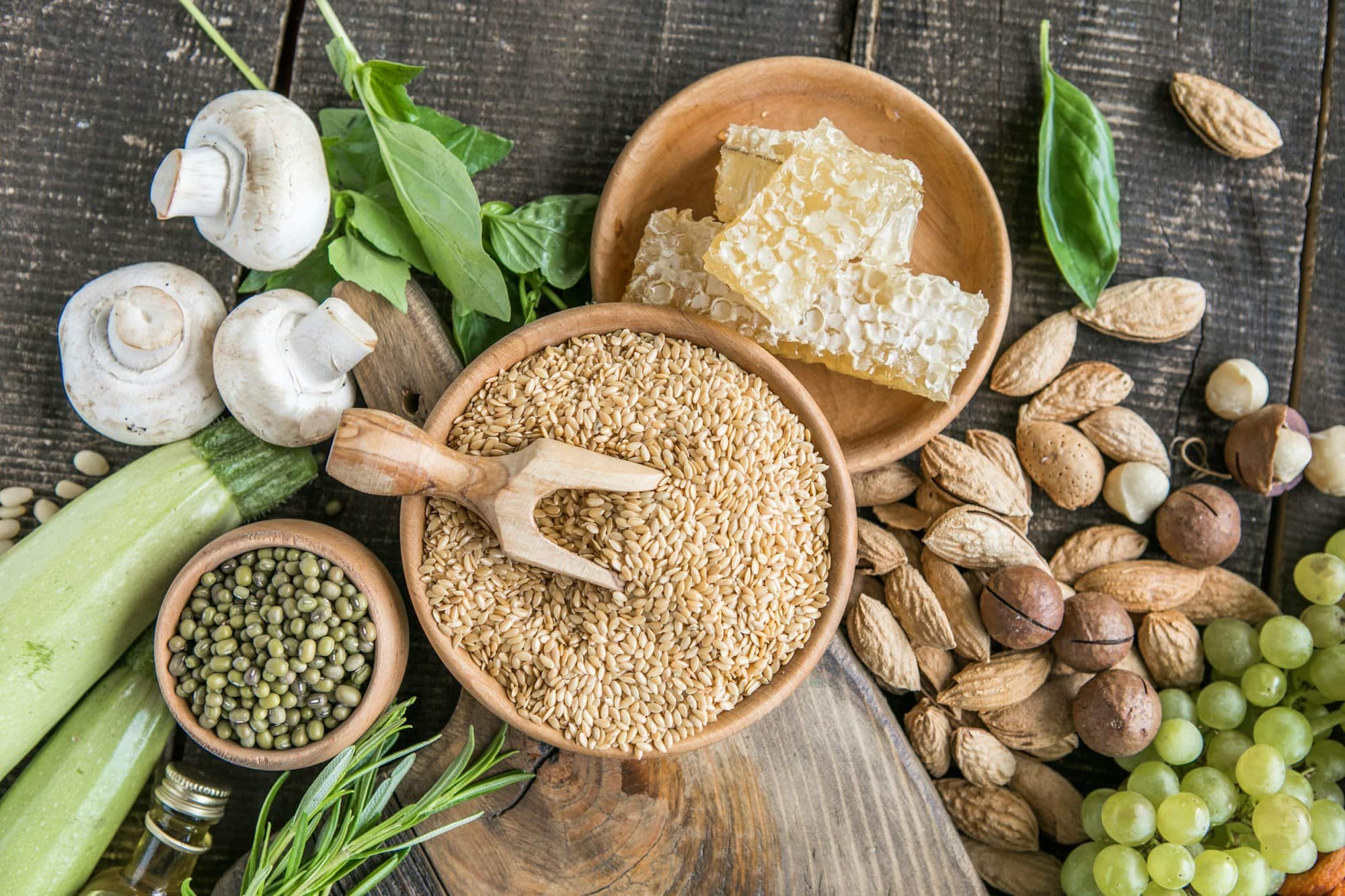 Healthy food as source vitamin B1, dietary fiber and other natural minerals