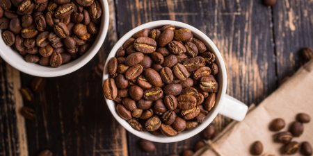 Coffee beans in a cups