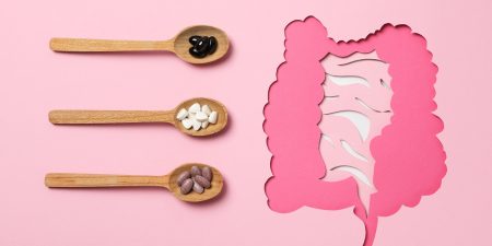 Concept of health care, stomach and intestinal problems