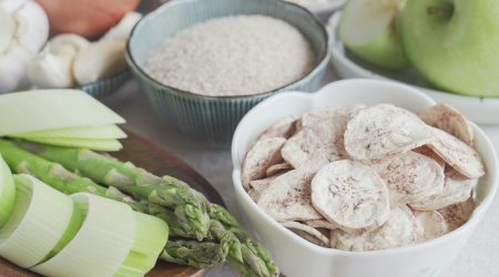 Variety of prebiotic foods for gut health