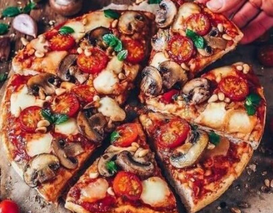 Tomato Mozzarella Garlic Mushroom Pizza