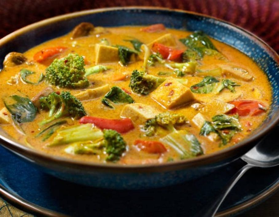 Vegetable Tofu Curry Soup