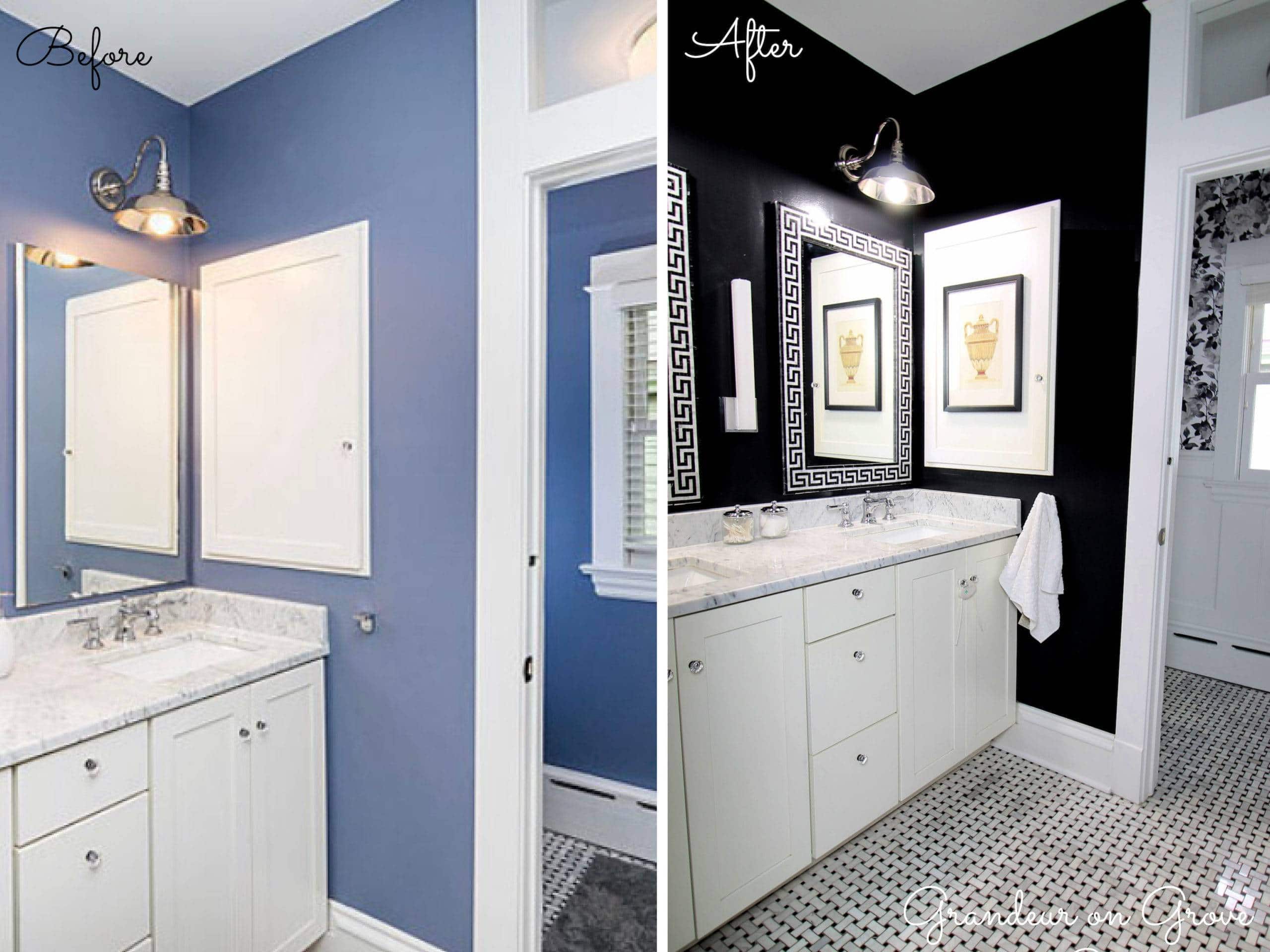 before & after pictures of a bathroom