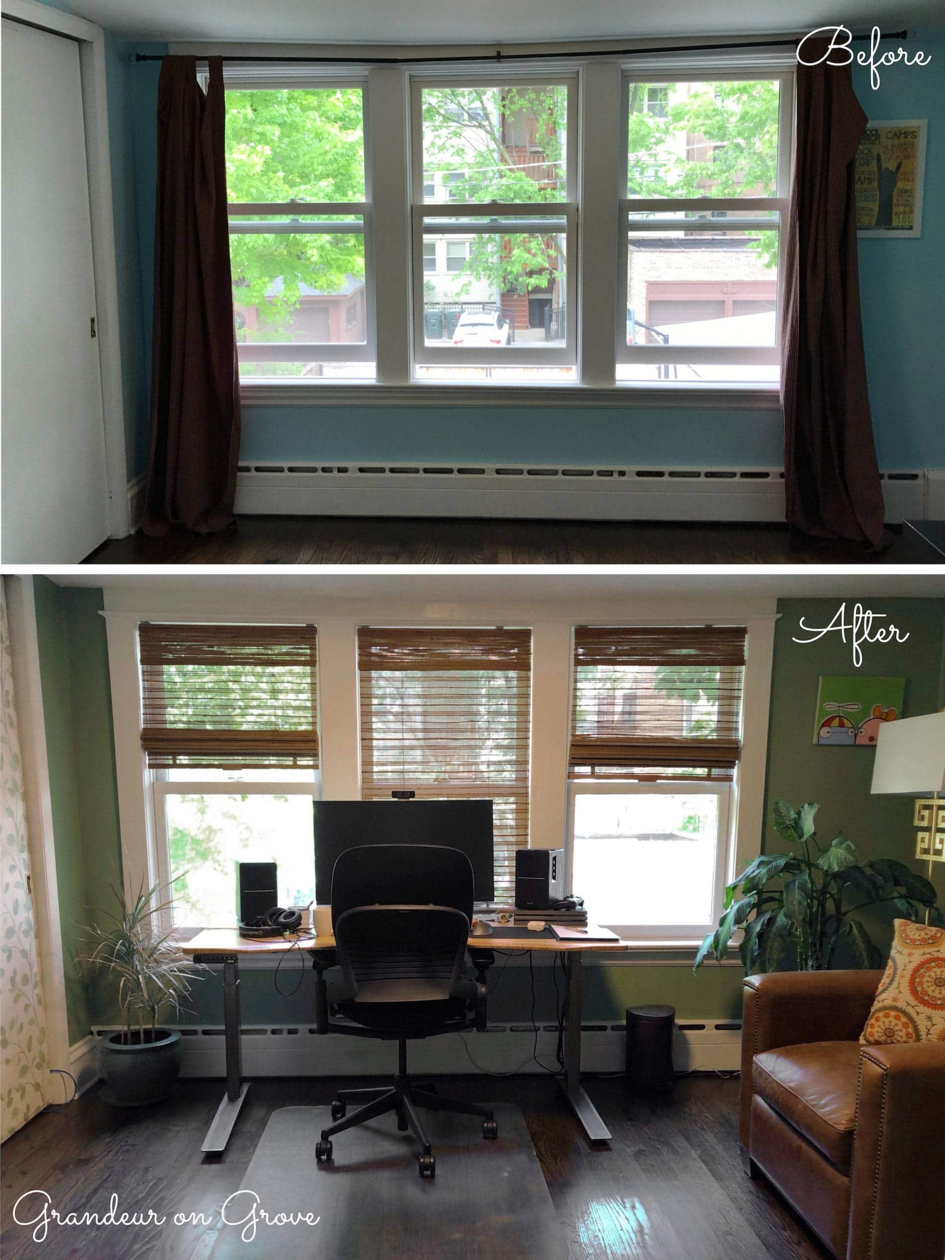 before & after pictures of a home office