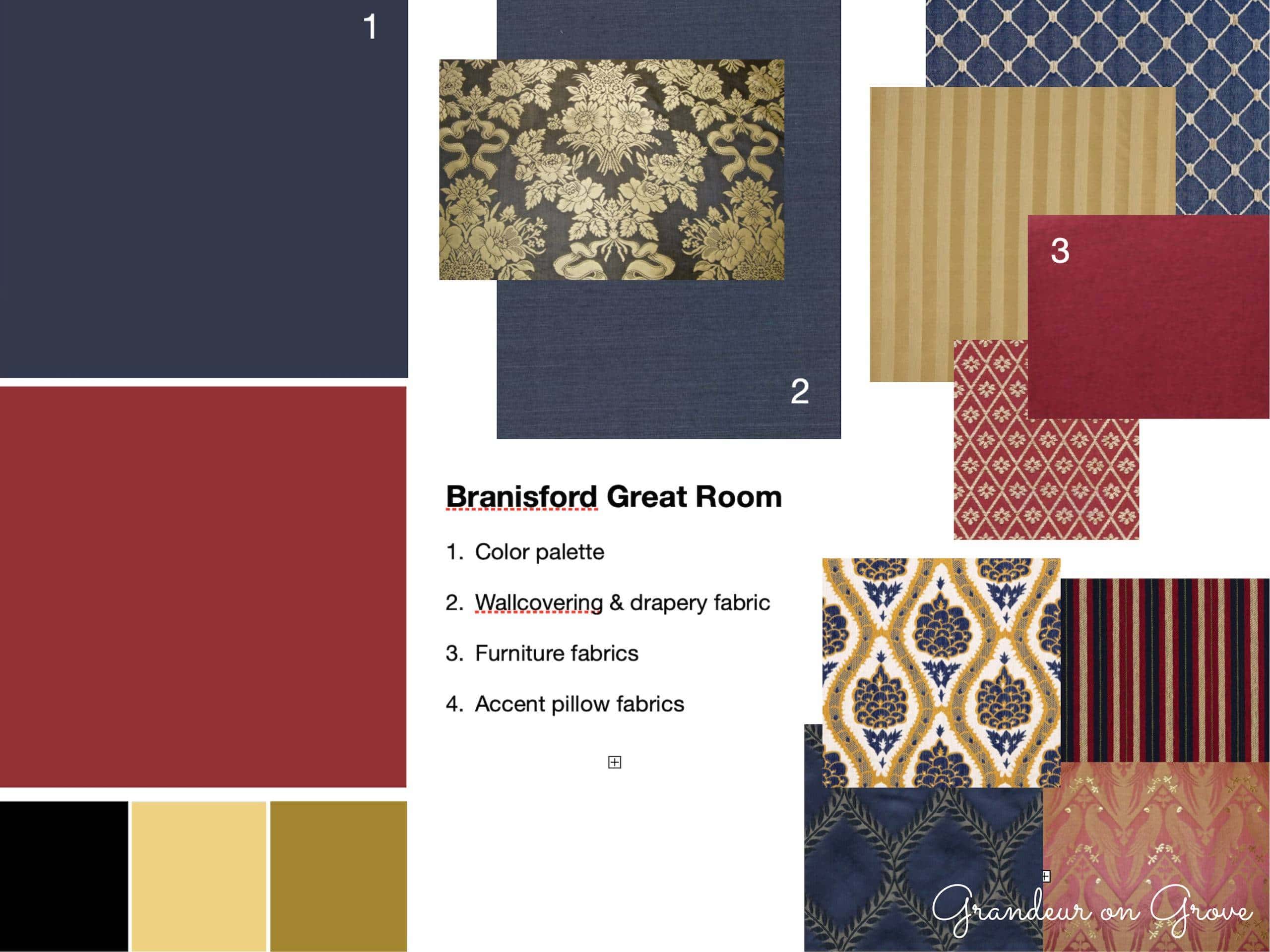 Design board of colors & fabrics