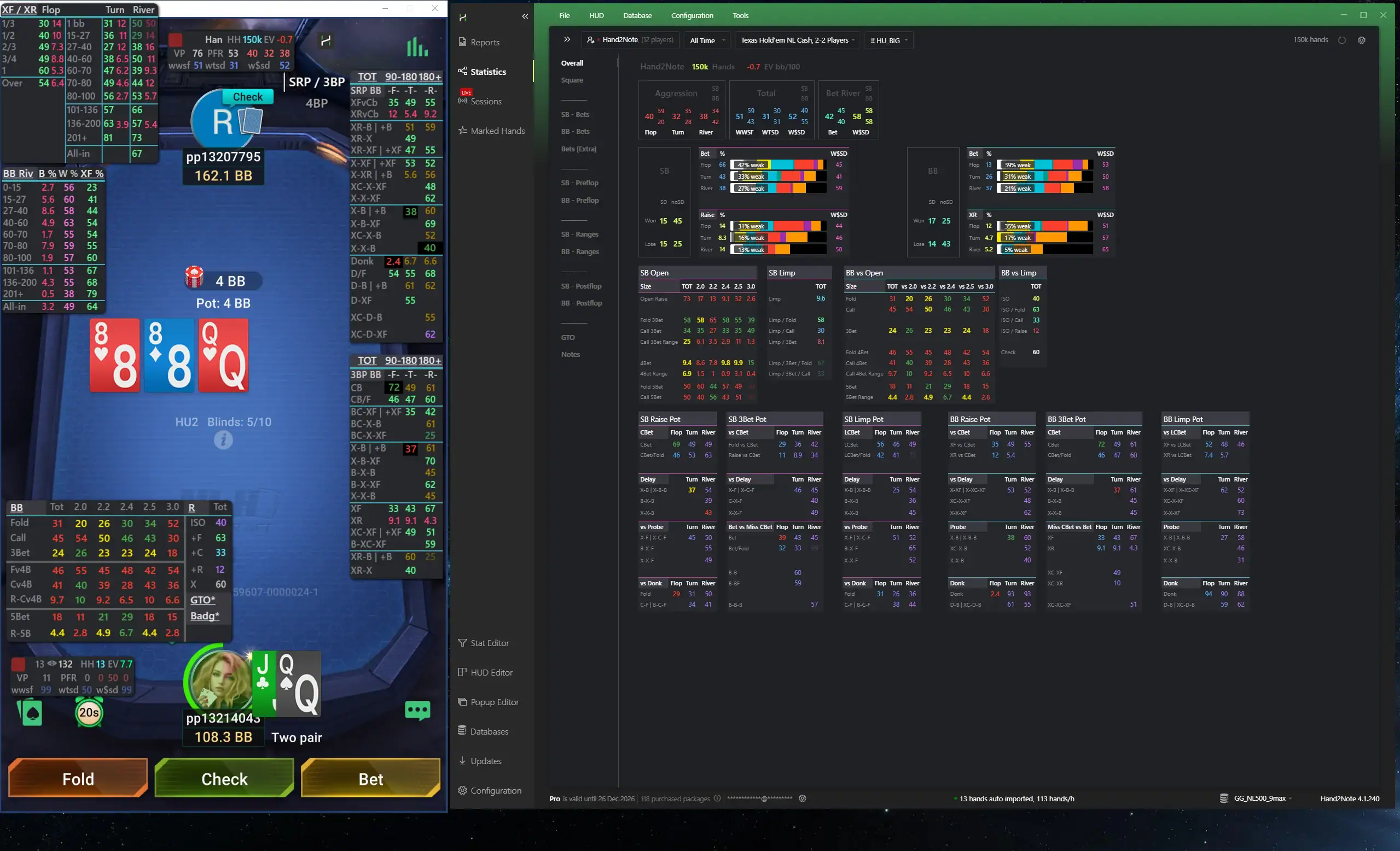 HUD PPPoker avec Hand2Note