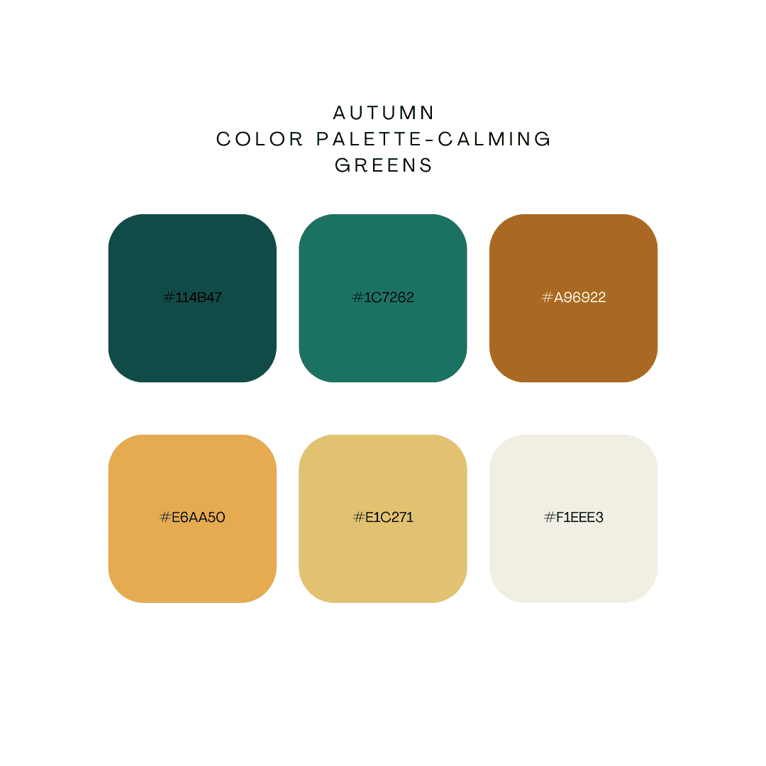 autumn color palette greens