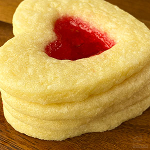 stack of stained glass heart cookies