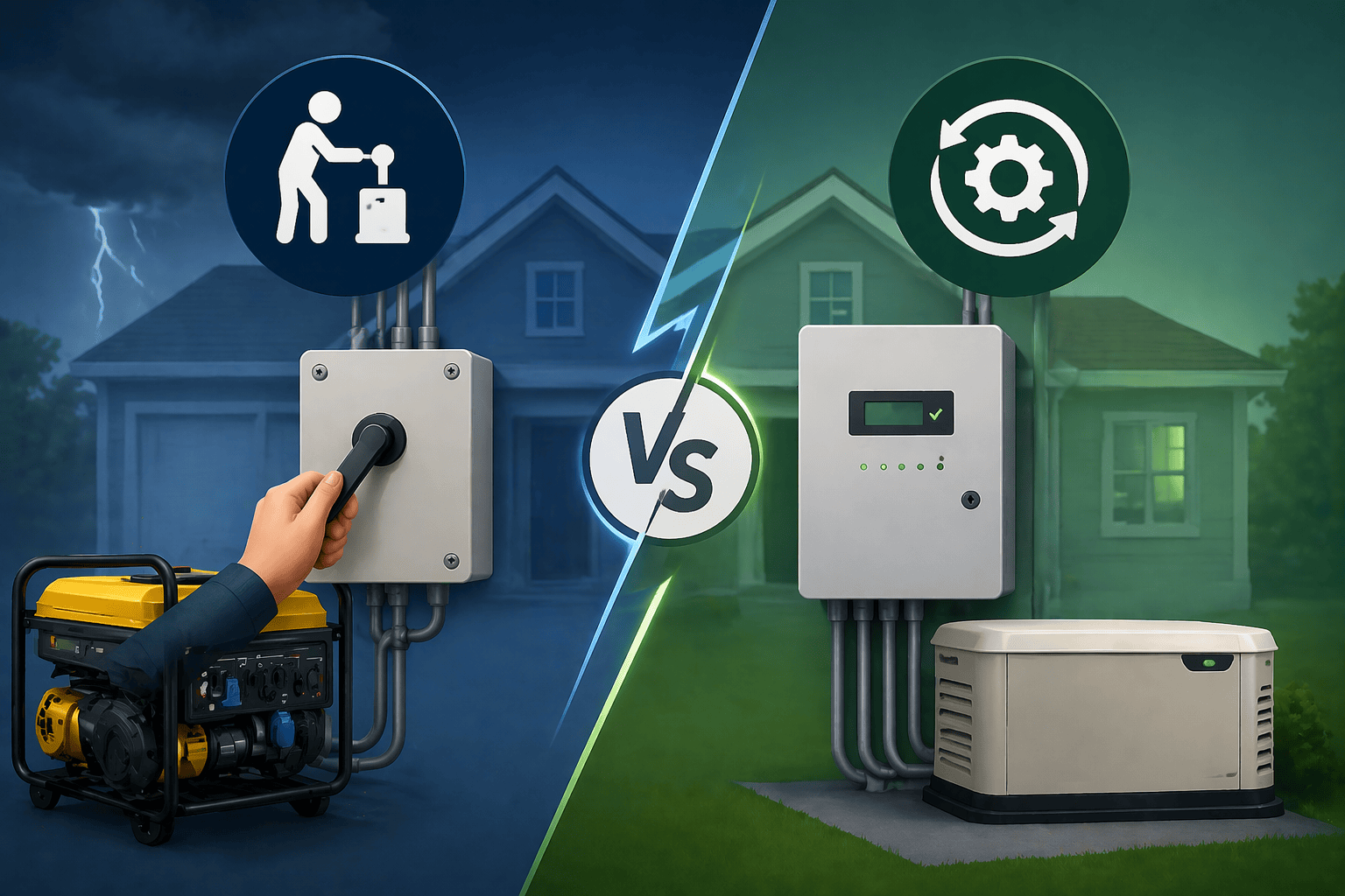 Manual vs Automatic Transfer Switch