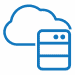 Illustration of a cloud and server