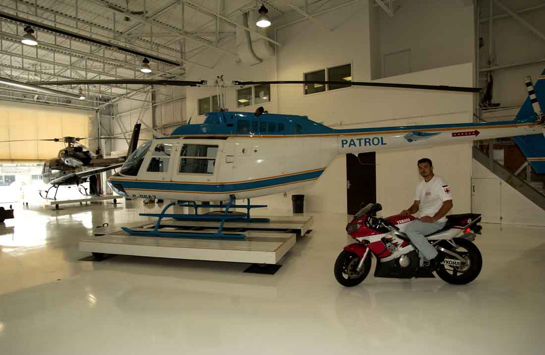 Eurocopter AS 355 f1 Helicopter and Bell heli Moto Rescue