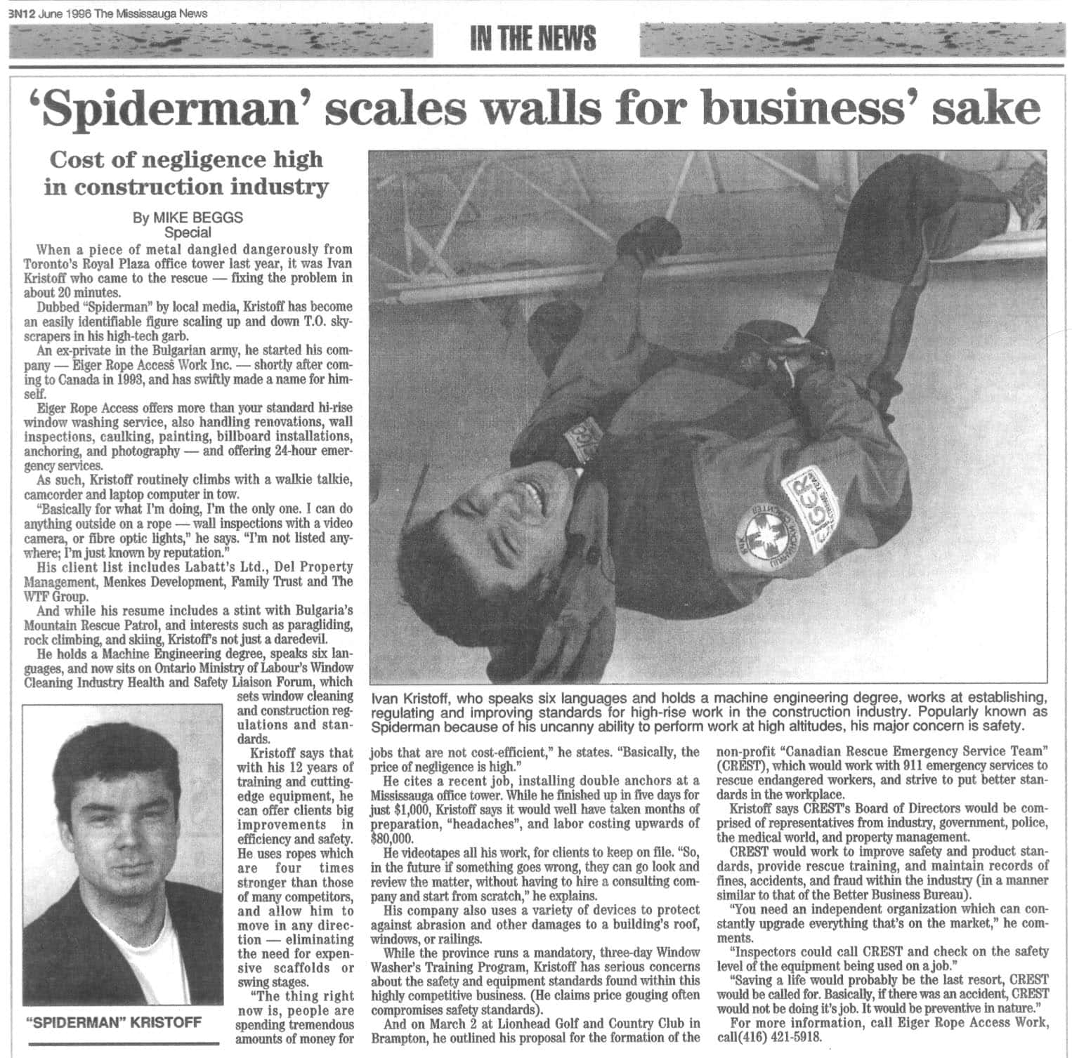 'Spiderman' scales walls for business' sake