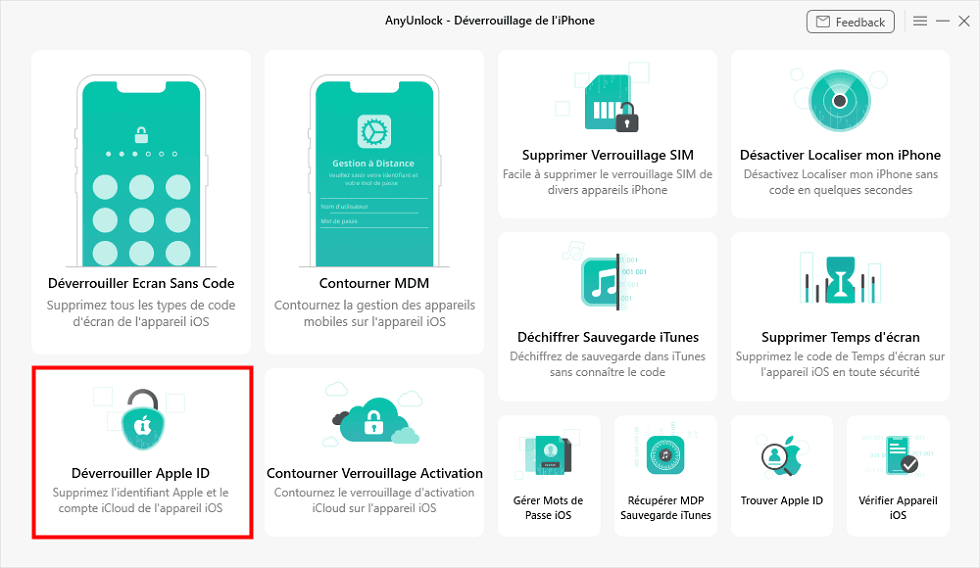 Déverrouiller Apple ID