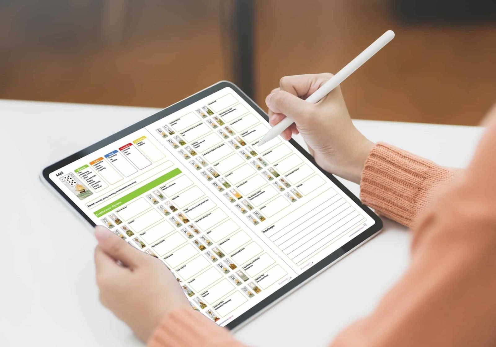 Kombinationen Lenormandkarten am Tablet bearbeiten