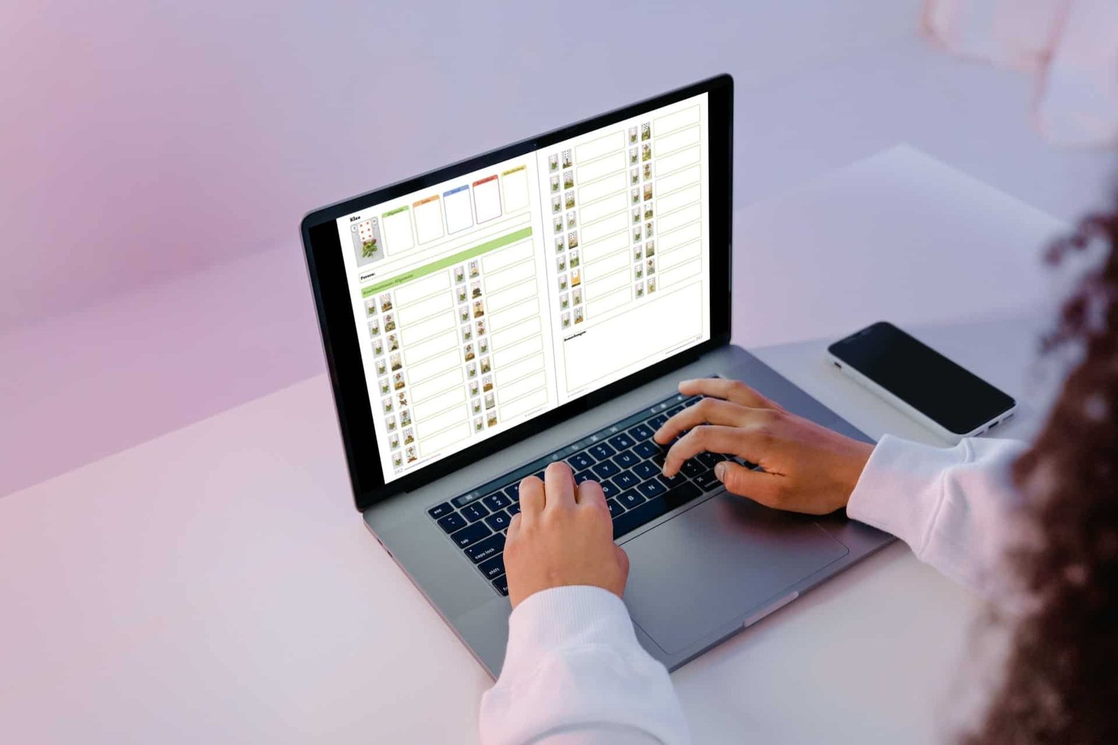 Lenormandkarten auf dem Laptop