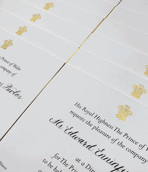 HANDWRITTEN INVITATIONS, BUCKINGHAM PALACE HANDWRITTEN INVITATIONS, BUCKINGHAM PALACE