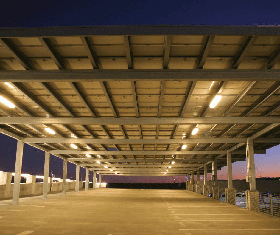 Solar Carports + Commercial Canopies 9 University of San Francisco Underside Parking Garage