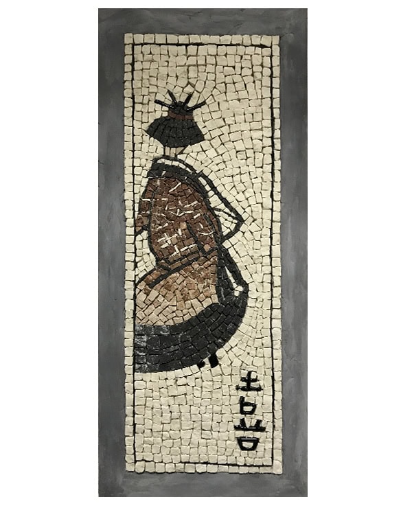 mosaïc Concept, cours de mosaïque : La Japonaise : Mosaïque en marbre d'après estampe