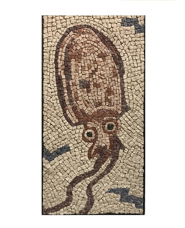 Mosaïc Concept, cours de mosaïque : La Seiche : copie de mosaïque antique en marbre