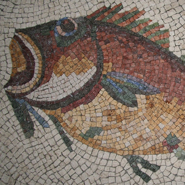 Atelier Mosaïc Concept : détail d'une copie de mosaïque antique