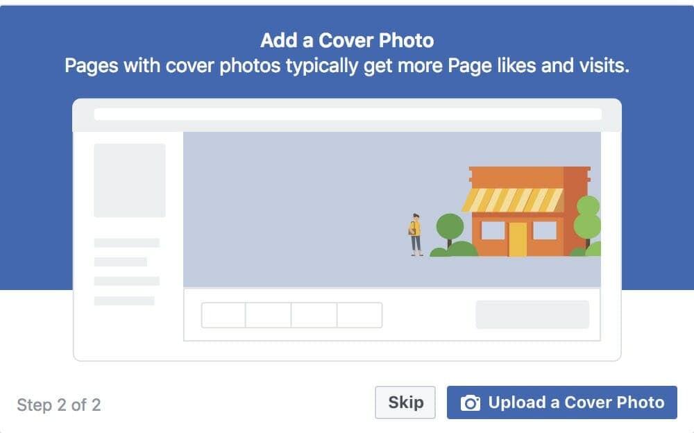 Facebook page - add a cover photo