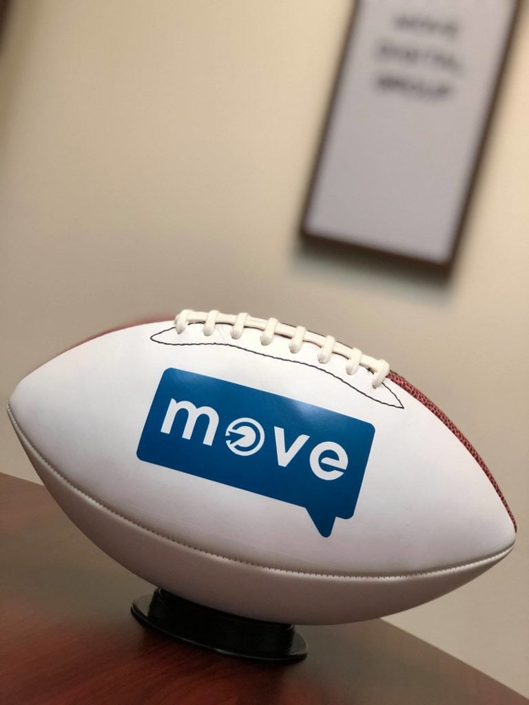 The Move Digital Group football is awarded to the team member who made plays and carried the ball each month. 