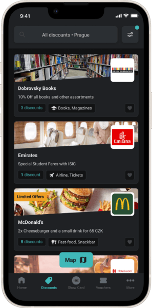 ISIC app discounts