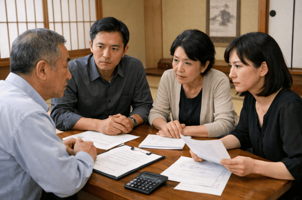 相続人宛の内容証明郵便を準備するイメージ（文字はぼかし）