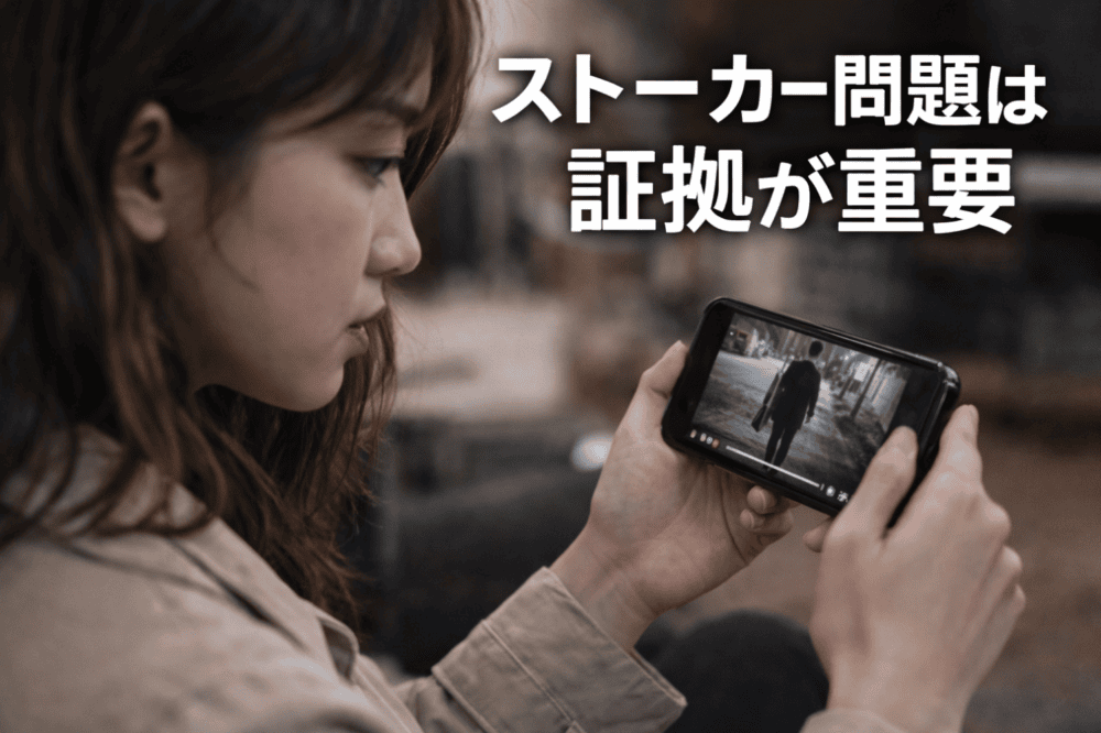 ストーカー行為の証拠を集める女性イメージ