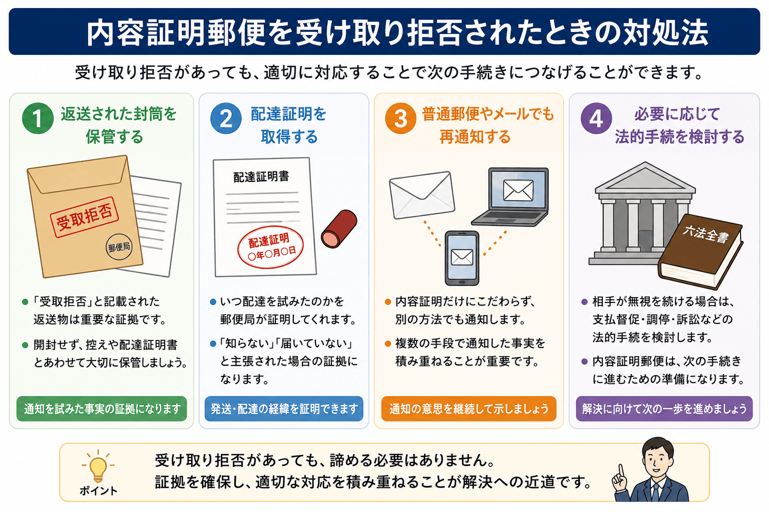 内容 証明 郵便 受取 拒否