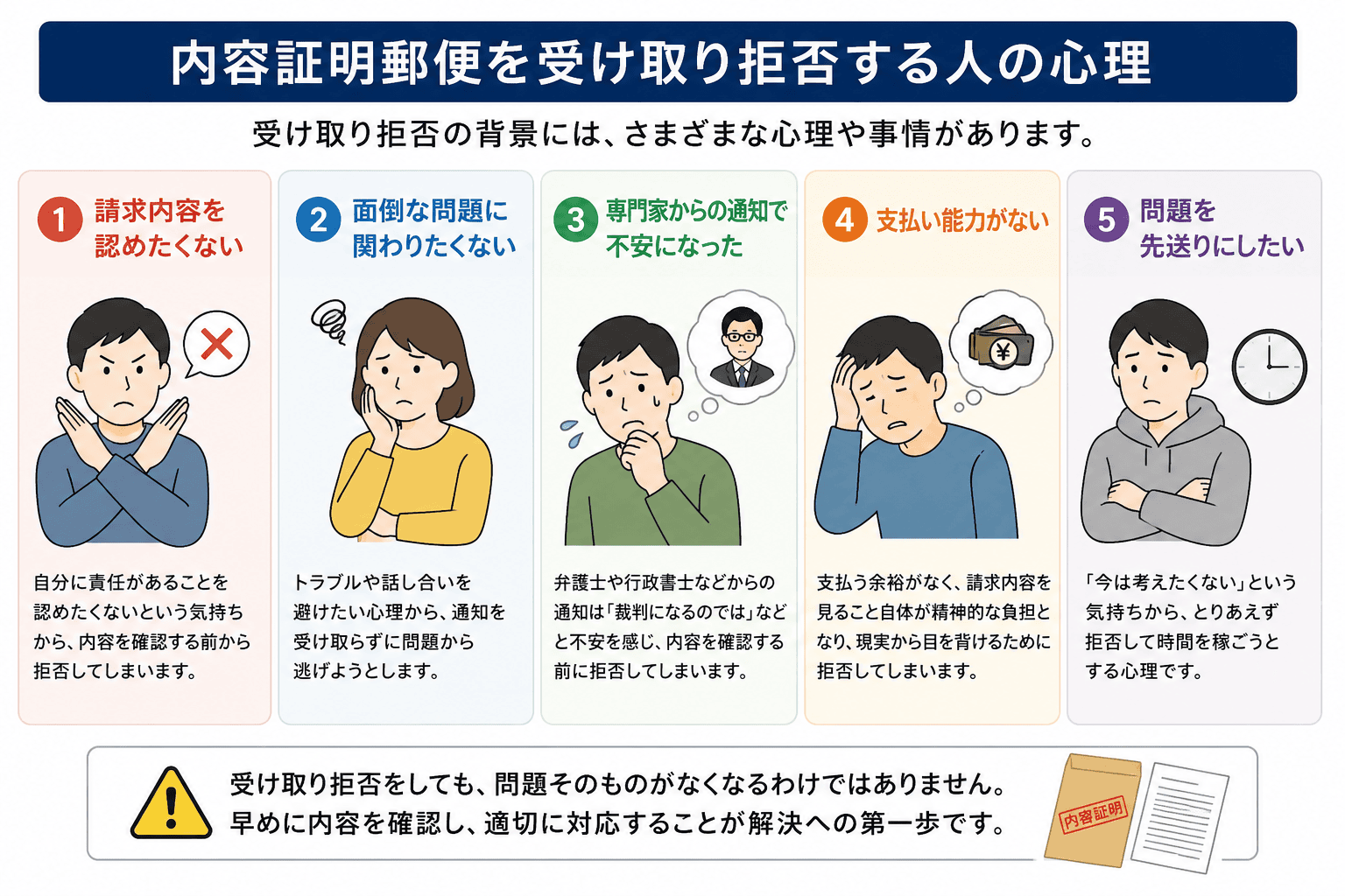 内容証明郵便を受け取り拒否する人の心理