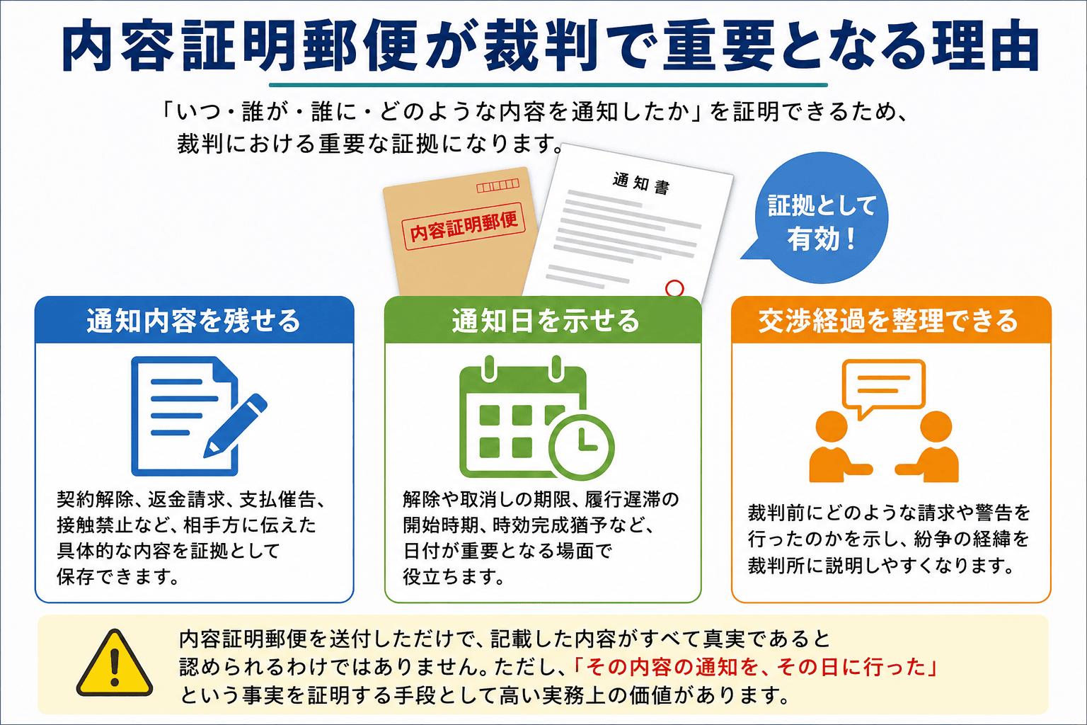 内容証明郵便が裁判で重要となる理由