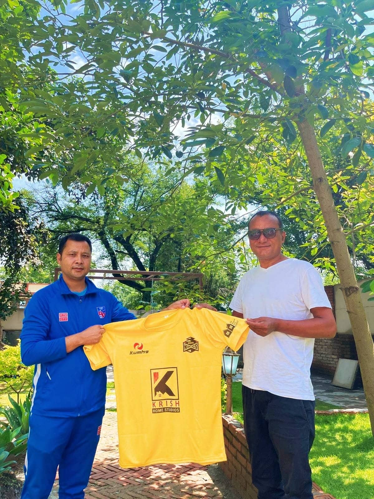 Supporting local Football club from Bhaktapur ,Thanks to coach and founder of Khwopa Kings  football club for the wonderful club jersey. Nepal Eco Panel image