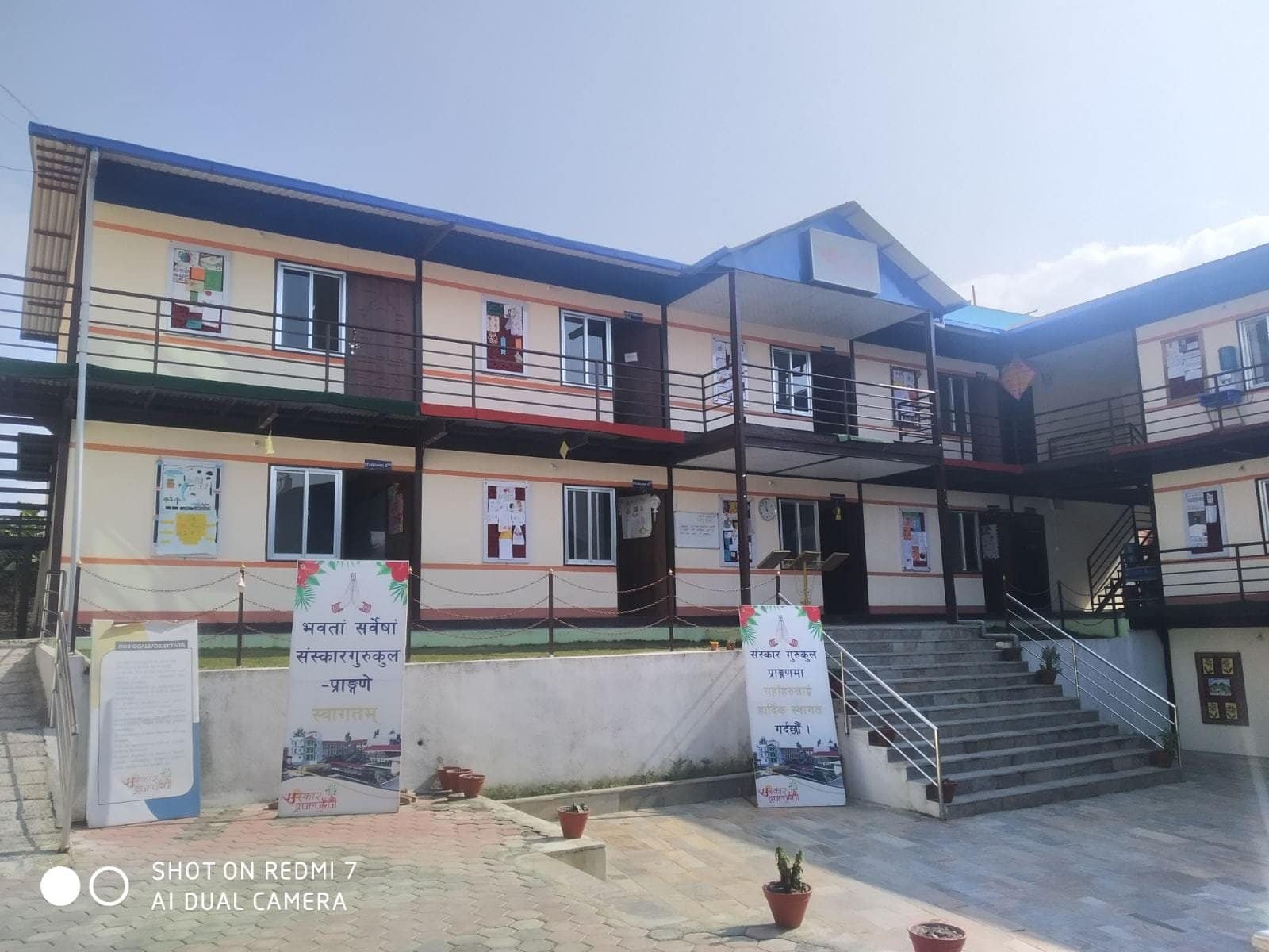 Multi storyed steel structured school building built with Nepal Eco Panel 🏫 image
