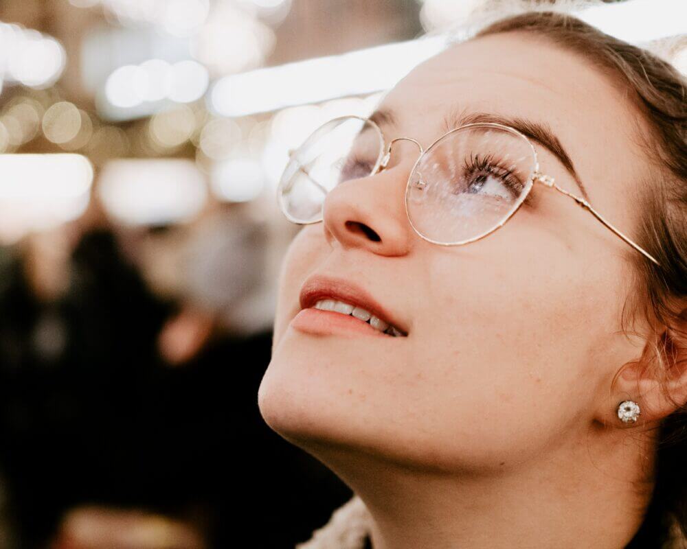 Girl wearing eyeglasses