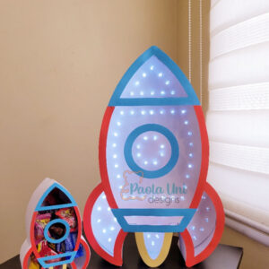 Cohete 3D decoración y caja