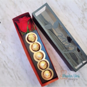 Caja para rosa y chocolates